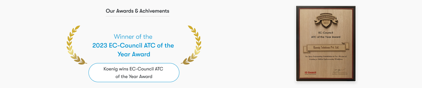 Koenig is awarded with 2023 EC-Council ATC of the Year Award.